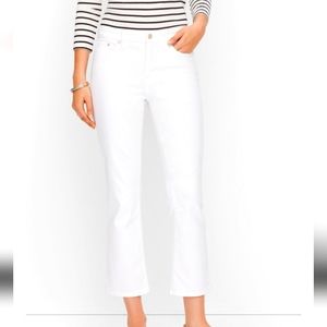 Talbots Jeans Crop/Capri Flare Size 14 Medium Wash, Bright White 5-Pocket Style